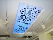 Потолок натяжной тканевый с подсветкой и фотопечатью